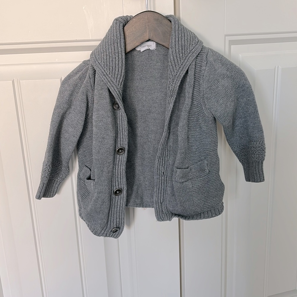 Angel Dear Baby Boy’s Gray Shawl Collar Cardigan